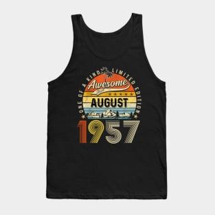 Awesome Since August 1957 Vintage 66th Birthday Tank Top